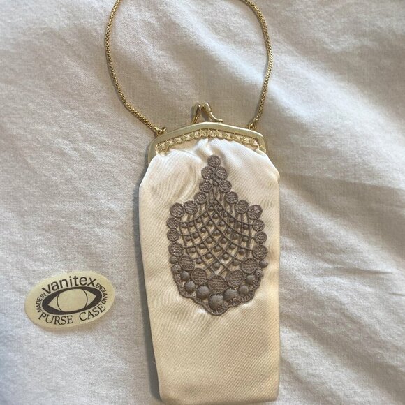 NWOT Vintage Kiss Clasp Evening Bag Handbag Mini Bag Coin Purse Made in England - Picture 1 of 9